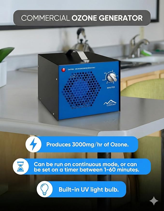 Blue Commercial Air Purifier Ozone Generator with UV