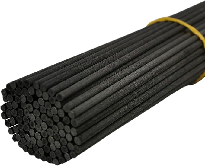 100 Pieces Fiber Reed Diffuser Replacement Refill Sticks (8" x 3mm, Black) - AquaVibe