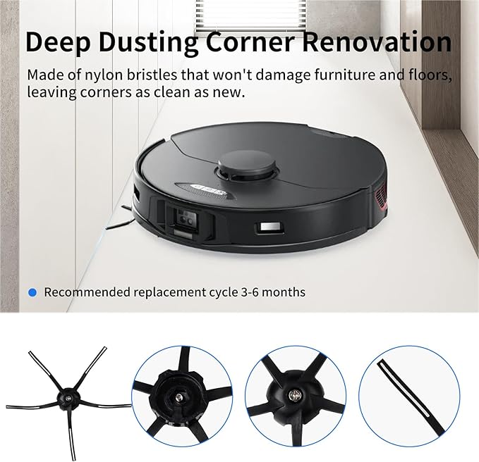 23 PCS Replacement Parts Compatible with Roborock S7 MaxV Ultra Robot Vacuum Cleaner,6 Side Brushes,4 HEPA Filters,4 Dust Bags,1 Cleaning Brush,2 Main Brushes,4 Mop Pads,2 Tools - AquaVibe
