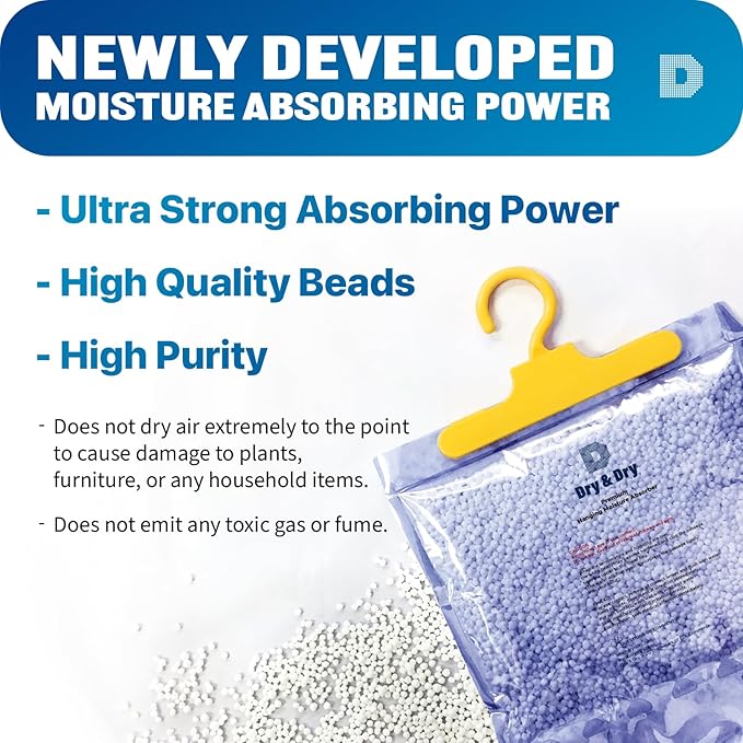 Dry & Dry 10 Pack[14 OZ] Premium Moisture Absorbers for Home, Basement & Bedroom - Small Dehumidifiers