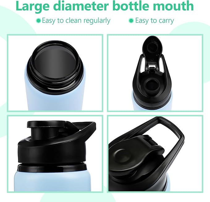 Domensi Aluminum Water Bottle Bulk Reusable Water Bottle, Lightweight Easy Carry Leakproof with Snap Lid Travel Bottles, for Gym Outdoor Sports Cycling Camping Fishing(17oz, 24 Pack)