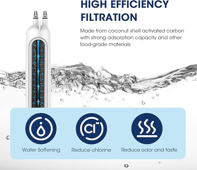 MARRIOTTO MRW4 Refrigerator Water Filter Compatible with EDR3RXD1, 4396841, 4396710, Filter 3, 46-9083,46-9030, 9030, 9083 Refrigerator Water Filter | 2 Pack