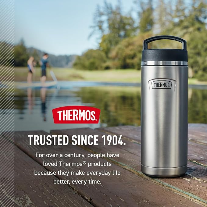 THERMOS ICON SERIES Stainless Steel Water Bottle with Screw Top Lid - 32 Ounce, Saddle - Vacuum Insulated Water Bottle with Lid