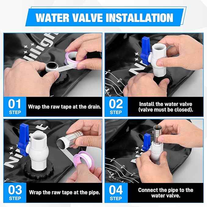 Nilight 63Gal/240L Water Storage Bladder RV Potable Water Bladder Tank Camping 1000D PVC Foldable Collapsible Water Storage Containers for Truck Bed Carrier Garden Irrigation Emergency Water Use Black