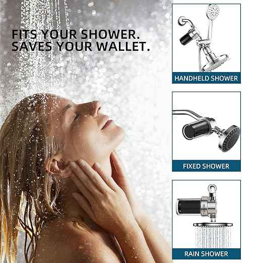 2-Pack Shower Filters with 11 Replacement Cartridges - Coconut Shell Carbon Filter Removes Chlorine, Heavy Metals | Universal Showerhead Water Filter for Healthier Skin & Hair