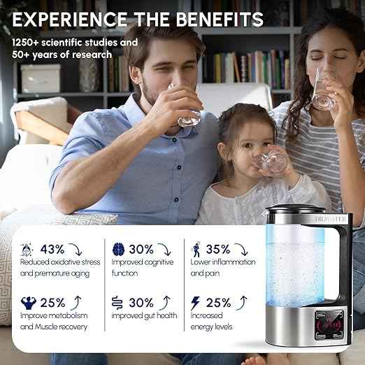 HydroPitcher | 68 Oz Hydrogen Water Pitcher - BPA Free Rich Hydrogen Water Generator - Electrolysis Jug with SPE/PEM Technology Hydrogen Water Machine | Chlorine Free Large Hydrogen Water Bottle