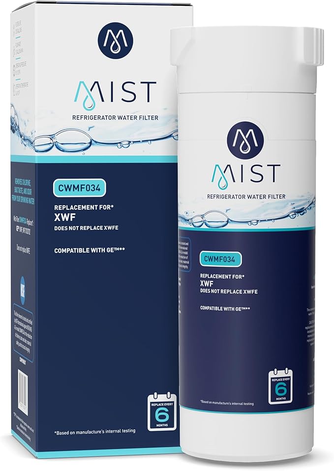 Mist XWF Refrigerator Water Filter Replacement for GE, Compatible with GWE19JSLSS, WR17X30702, GBE21, GDE21, GDE25, GFE24 (Not XWFE) GE XWF Water Filter (1 pack)