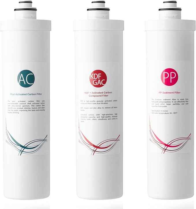 iSpring F3-CUA4 6-Month Filter Pack for 4-Stage 0.1 Micron Ultra-Filtration Under Sink Water Filter System