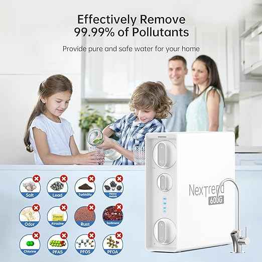 NexTrend 600GPD Reverse Osmosis System: 7 Stage Tankless Reverse Osmosis Water Filter Under Sink, NSF/ANSI 58 & 372 Certified, RO Water Filtration System, 2:1 Pure