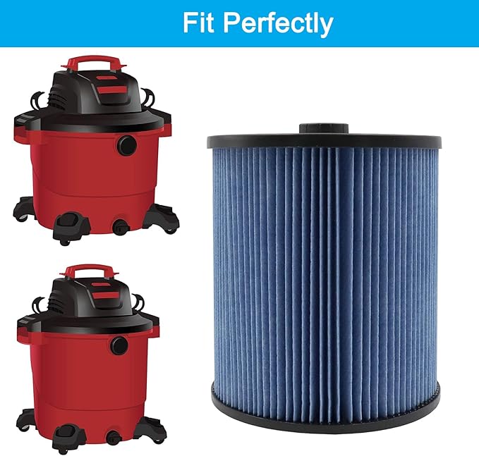 MZY LLC 17907 Cartridge Filter for Craftsman Shop Vac 5 to 20 Gallon, 3-Layer Pleated Fine Dust Filter Fits for Craftsman 17907 9-17907 Wet Dry Vacuum - AquaVibe