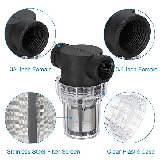 PATIKIL 3/4 Inch Female in-Line Strainer with 80 Mesh Stainless Steel Filter Screen Water Pump Filter for Garden Irrigation Pressure Washer Inlet