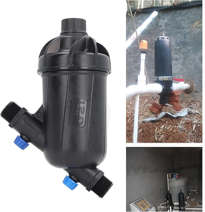 Buachois Irrigation Filter, Y Type Sprinkler Drip Irrigation Filter, 3/4in Male Water Filter Strainer for Greenhouse Agricultural Gardening (1in Male Screen Type)