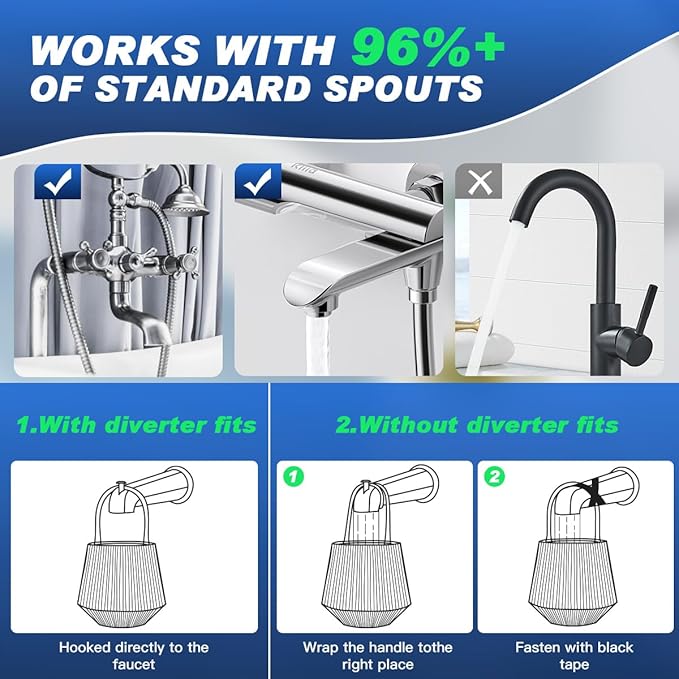 Next-Gen Bathtub Water Filter for Faucet | Removes 95% Chlorine, Lead, Fluoride & Heavy Metals | Softens Water, Hard Water Balance | Safe Bath Filter for tub, Babies, Kids & Family Skincare - AquaVibe