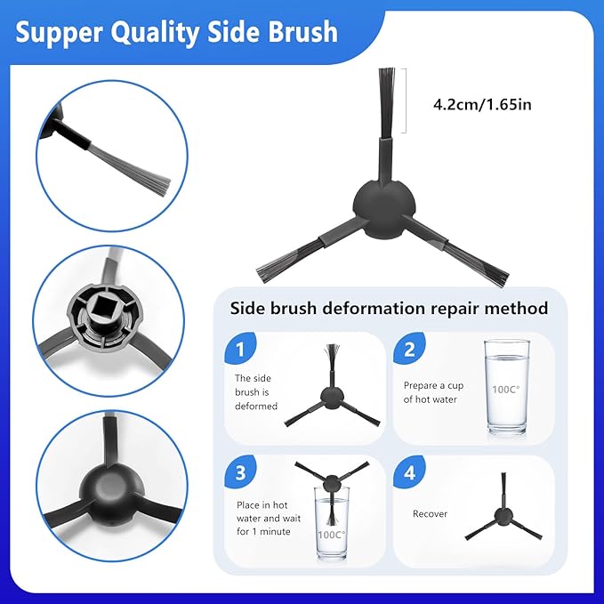 28 PCS Replacement Parts for Dreame L20 Ultra/L20 Ultra Complete, L30 Ultra/L30 Ultra Complete Vacuum Cleaner,2 Rubber Main Brush,6 Activated Carbon Dust Bags,4 Activated Carbon Filters - AquaVibe
