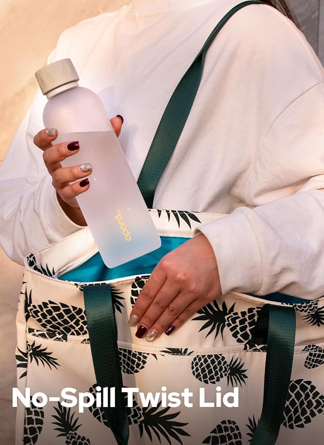 Opard Slim Pro Water Bottle 27oz, Plastic Water Bottle BPA-Free, Facetted Rubberized Grip-Texture Monocap, Leakproof Screw Top, Cream White, Reusable for Travel School Sport Gym Hiking