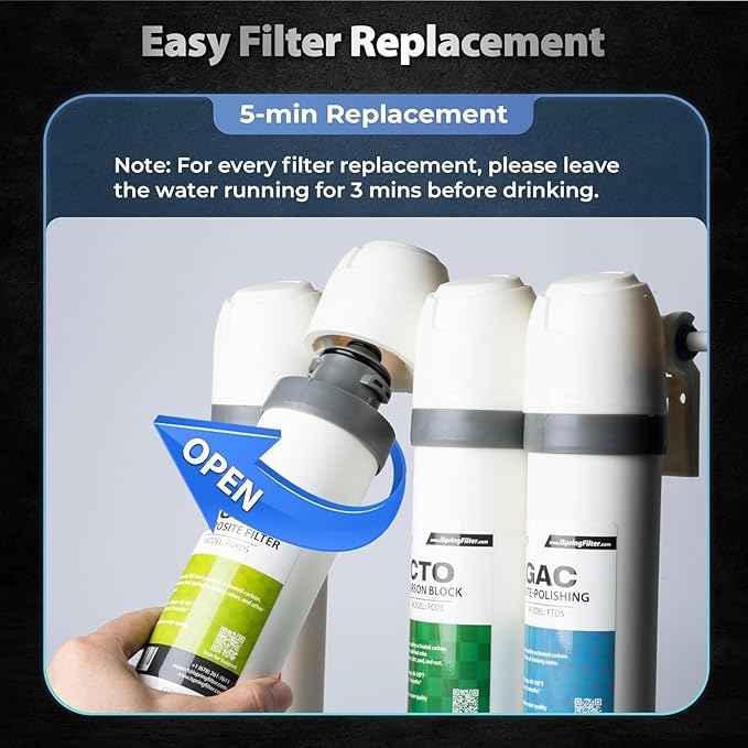 iSpring F5DS-PF Full Filter Replacement Set, Fits DS4B-PF & DS4S-PF Bottleless Water Dispenser, Up to 12 Months Based on Use & Water Quality, Includes 2x FPDS, 1x FCPFDS, 1x FGKDS and 1x FTDS