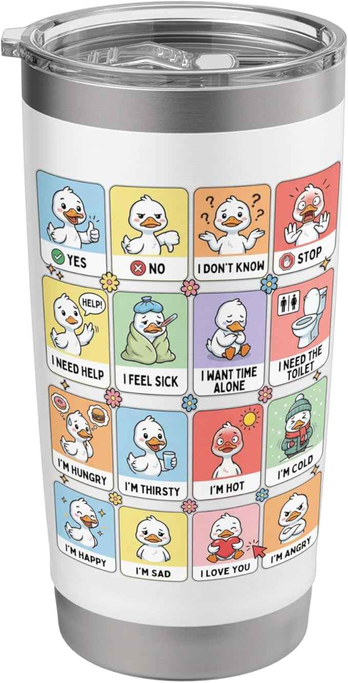 Autism ACC Communication Non Verbal Love Silly Goose Cute Stainless Steel Insulated Tumbler