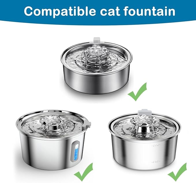 Cat Water Fountain Filters, Cat Fountain Replacement Filters for 2.0L/67oz Automatic Pet Water Dispenser,Pet Water Fountain Replacement Filters Package