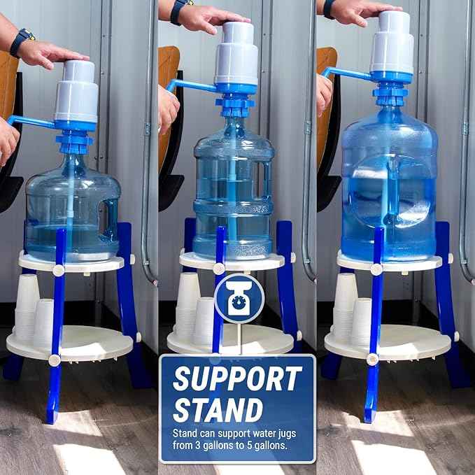 Dolphin 5 Gallon Water Bottle Stand, Drink Dispenser Cooler Stand, Storage Rack Holder, Holds 2 to 6 Gallon Bottles, Resistant to Rust, Corrode, Perfect for Camping, Hiking, Office, Home, Sport Events