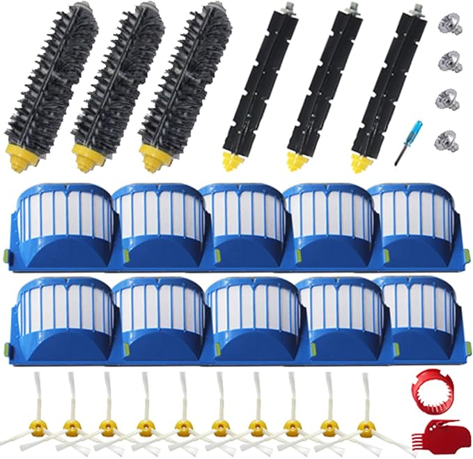 Replacement Parts Bristle Brushes Filters & Side Brush & Tools Compatible with iRobot Roomba 600 Series 550 560 614 618 620 630 650 660 665 680 685 690 692 694 695 Vacuum Accessories - AquaVibe