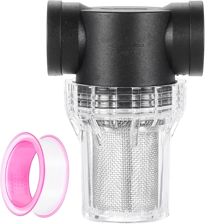 uxcell Pressure Washer Filter 1" NPT Female Thread, Inline Mesh Strainer Attachment, Stainless Steel Screen with Sealant Tape for Outdoor Gardening Inlet Water (Size:20 Mesh) - AquaVibe
