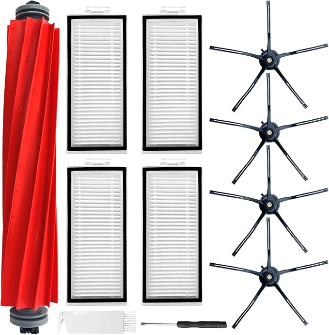Q7 Series Replacement Parts for Roborock Q7 Q7+ Q7 Max Q7 Max+ Robot Vacuum, 1 Main Brush,4 Side Brushes, 4 HEPA Filters - AquaVibe