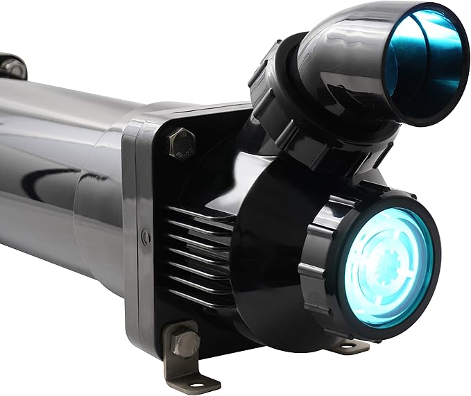 LIFEGARD Aquatics 25-Watt Pro-MAX High Output UV Sterilizer for Aquariums – Black 3" Diameter Housing – Flow-Through Design, White Internal Reflective Protective Sleeve
