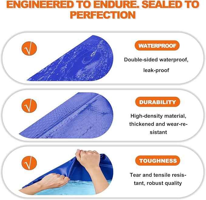 1000 L/264 Gal Water Bladder Tank, Foldable Portable Water Storage Container, Emergency Water Bag for RV, Truck Bed, Fire Prevention, Drought Resistance, Blue