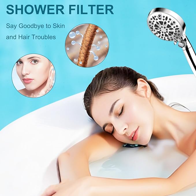 4 packs—Citivisovd shower filter cartridge compatible with INAVAMZ filter handheld shower head can reduce chlorine and fluoride