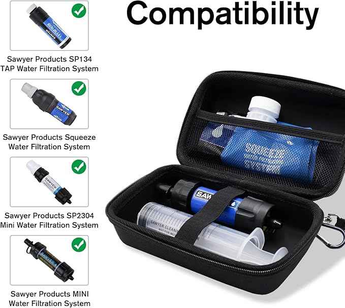 ProCase Water Filter Case for Sawyer Products Mini Water Filtration System Bundle with Stethoscope Carrying Case