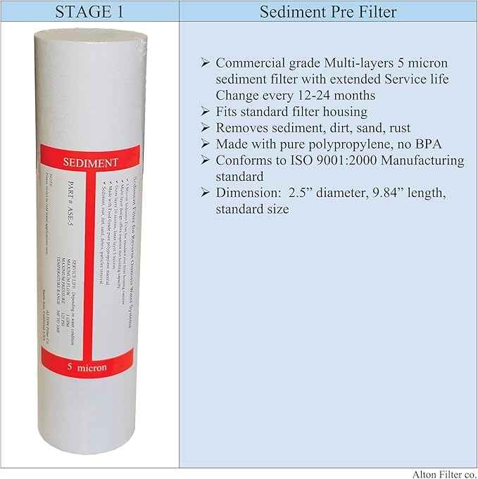 AltonFilter Compatible APEC Ultimate Complete 5 stage high capacity filter set for model ROES-50, RO-45, RO-PUMP RO Reverse Osmosis systems, 100% compatible + instruction