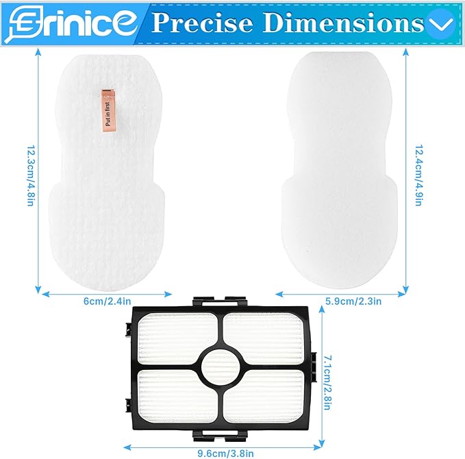 HZ4002 Filter Replacement for Shark HZ3002 HZ3000 Stratos Ultralight Corded Stick Vacuum Accessories Spare Part, 2 HEPA & 4 Foam & Felt Filters Kit, Compare to Part # XFFKHZ3000 XHFHZ3000 - AquaVibe