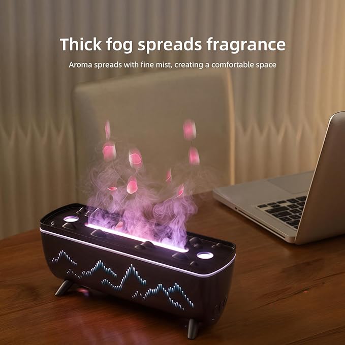 Dual Jellyfish & 3 Colors Flame Essential Oil Diffuser, Mist Humidifier, Aroma Diffuser with Jellyfish Shaped Spray Timing Auto-Off (White)