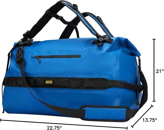 MIER Waterproof Duffel Bag Motorcycle Dry Bag Backpack Large Roll-Top Heavy Duty Dry Duffle Bags for Kayaking Camping Boating Gym Beach Cruise Ship, 60L/80L
