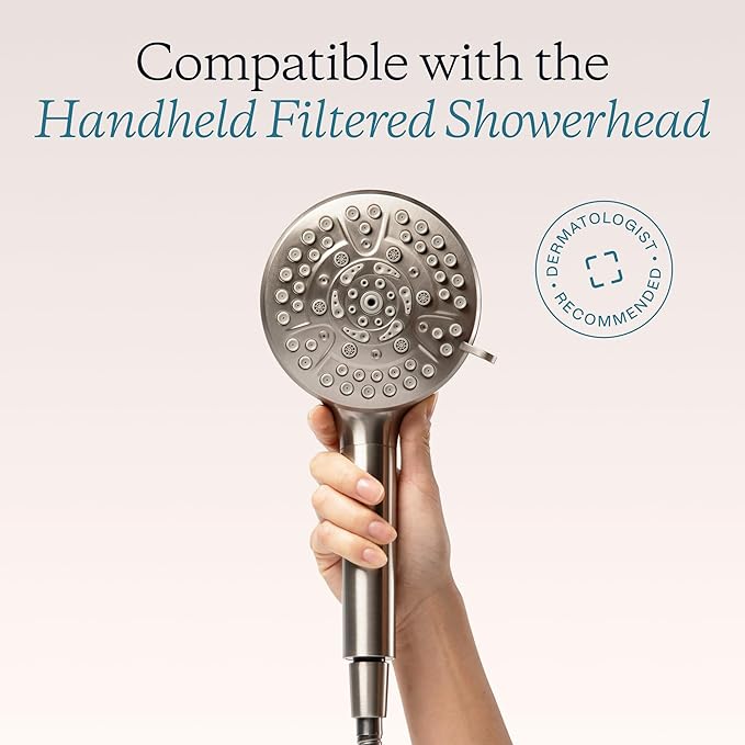MDhair Replacement Filter for Handheld Shower Head, Advanced 5-Stage Hard Water Shower Filter for Hair & Skin Reduces Chlorine and Heavy Metals, Hard Water Filter Showerhead (1 Pack)