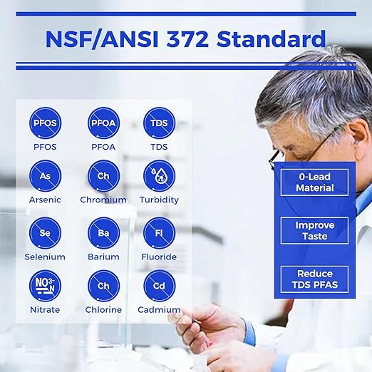 All-in-1 600GPD Under Sink Reverse Osmosis Water Filter, Tankless RO Water System, Multistage Filtration System, Reduce TDS PFAS, NSF/ANSI 372,FCC,FDA,CA65 Listed, 2:1 Pure to Drain, V1-600N