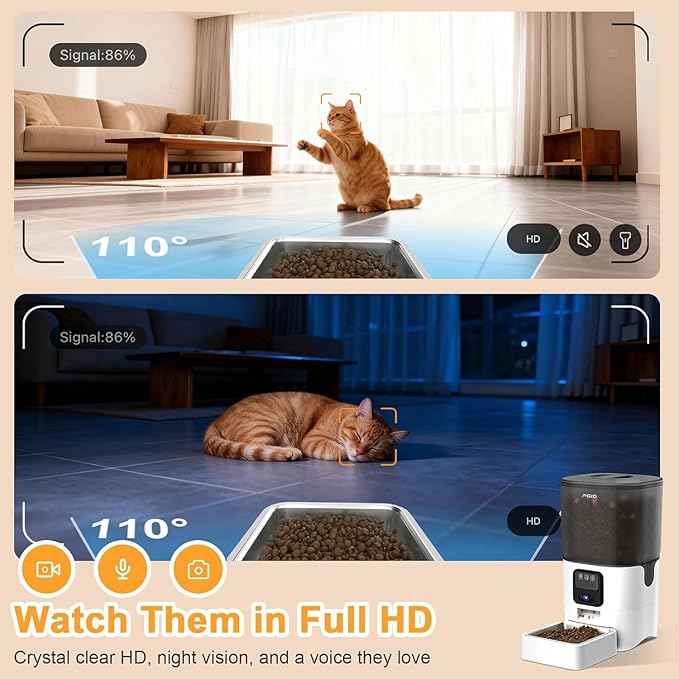 Wireless Cat Water Fountain Stainless Steel 4.5L +Automatic Cat Feeder with 2K Camera +Hair Removel Glove Set for Pet Dog Cat Indoor Outdoor
