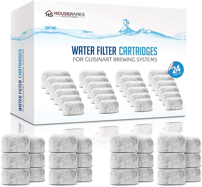 Pack of 24 Replacement Charcoal Water Filters for Cuisinart Coffee Machines By Housewares Solutions - AquaVibe