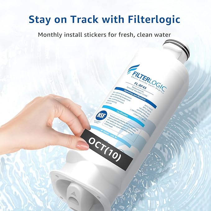 Filterlogic DA97-17376B Refrigerator Water Filte, Replacement for Samsung® HAF-QIN/EXP, DA97-08006C, RF28R7201SR, RF28R7351SG, 4 Pack