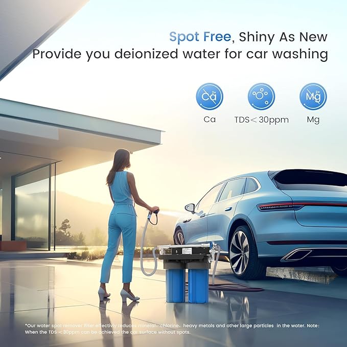 Waterdrop Spotless Car Wash Water Filter, Deionized Water, Spot Free, Replacement for Waterdrop WD-CWE Spotless Car Wash System with Resin