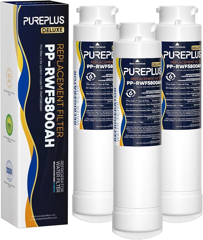 PUREPLUS Refrigerator Water Filter, Compatible with Frigidaire EPTWFU01, EWF02, Pure Source Ultra II, 3Pack