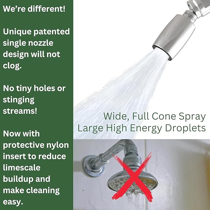 High Sierra Showerheads® - CLASSIC™ Solid Metal 1.5 GPM Award Winning, Low Flow Shower Head, Patented Nozzle Never Clogs - Polished Brass Finish