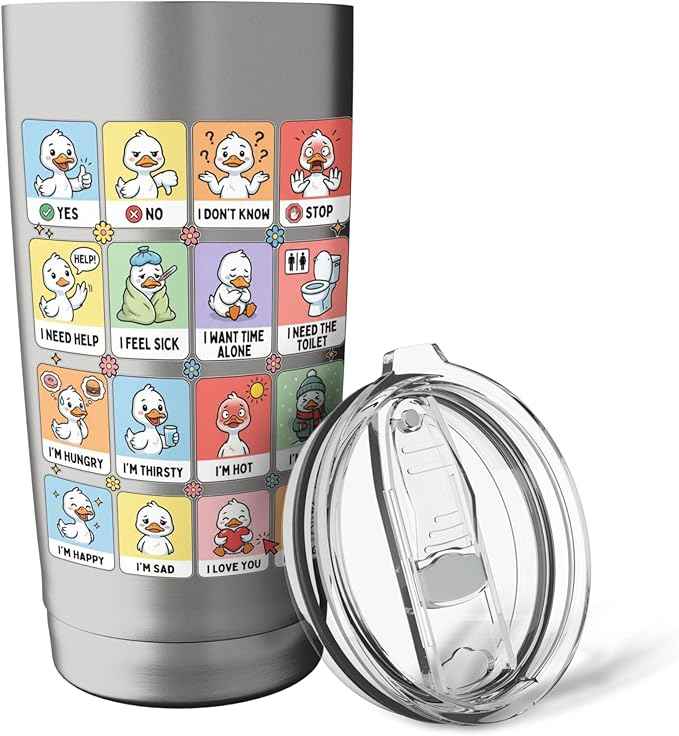 Autism ACC Communication Non Verbal Love Silly Goose Cute Stainless Steel Insulated Tumbler