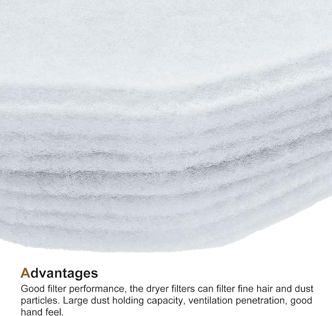 MECCANIXITY Universal Cloth Dryer Air Intake Filter, Cotton 173x76mm White for Clothes Dryer Filter Replacement Pack of 10