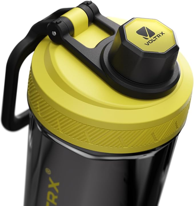 VOLTRX Shaker Bottle, Gallium USB C Rechargeable Electric Protein Shake Mixer, Shaker Cups for Protein Shakes and Meal Replacement Shakes, BPA Free, Made with Tritan, Vivid Yellow, 24oz