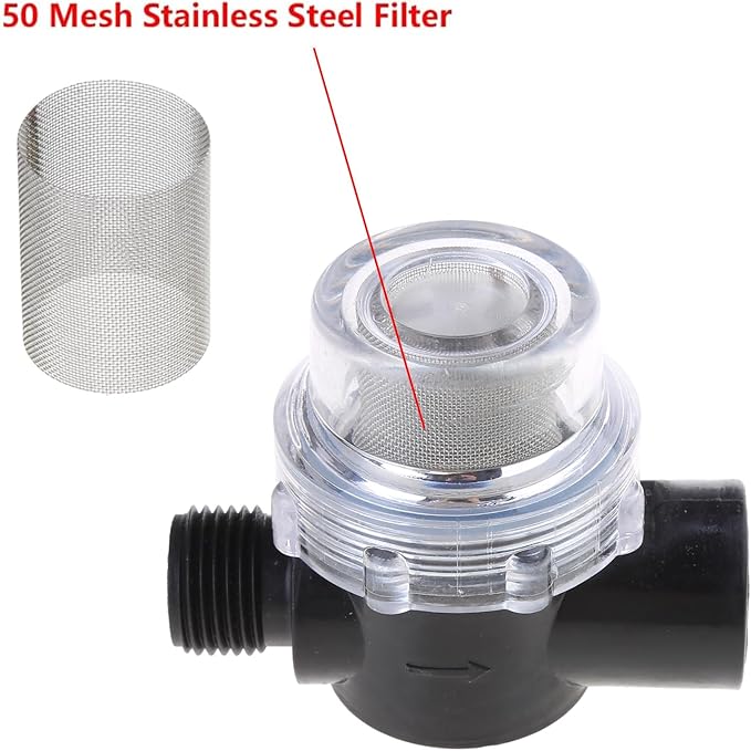 Water Strainer, 1/2Inch Hose Barb in-Line Strainer Twist-On Sprayer Filter for Water Campers Boats