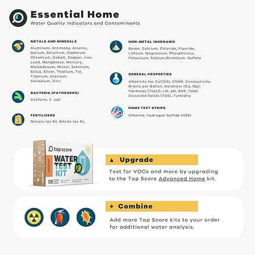 Essential Home Water Test Kit for Drinking Water | Tests for 50+ Parameters Like Lead, Bacteria, and Heavy Metals | EPA Certified Well or Tap Water Test
