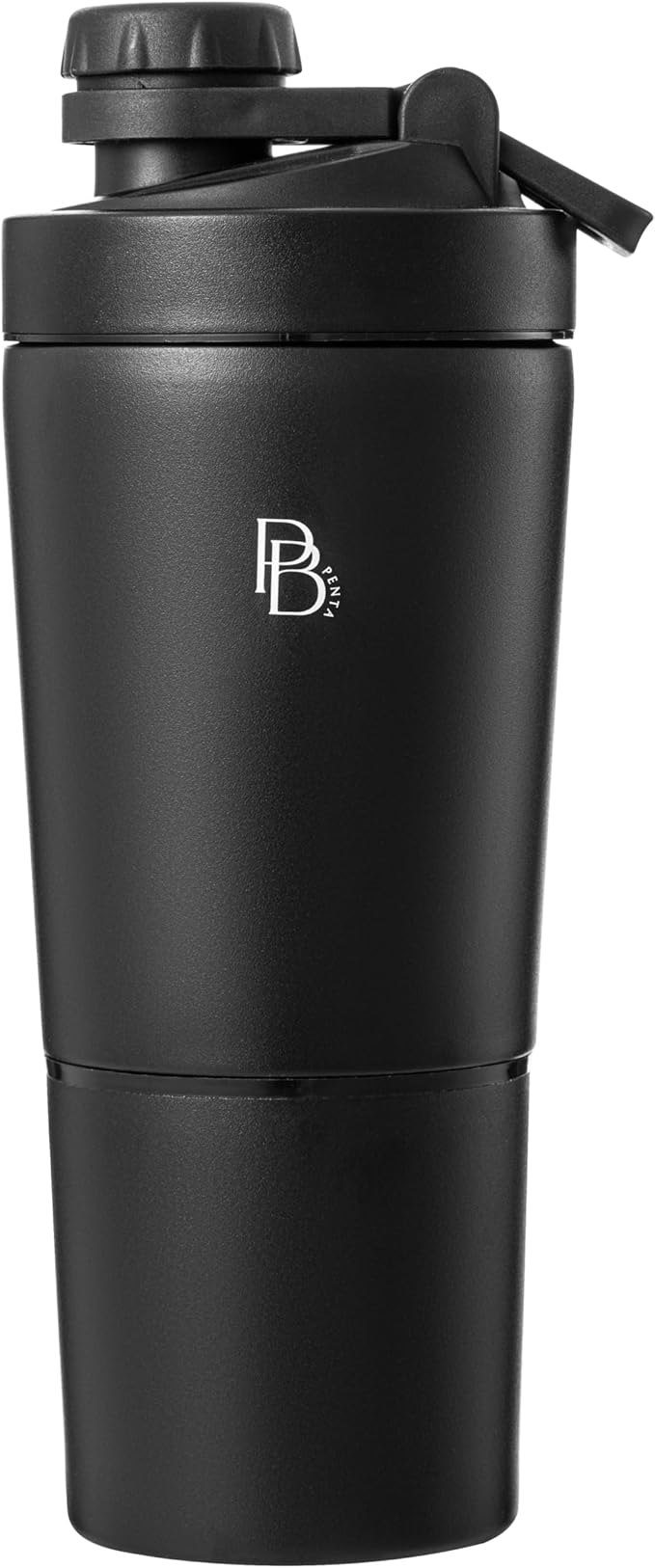 Protein Shaker Bottle Insulated Stainless Steel 20oz + 4oz Storage, Leak-Proof Noise-Free BPA & Phthalate-Free Design for Gym Fitness Travel