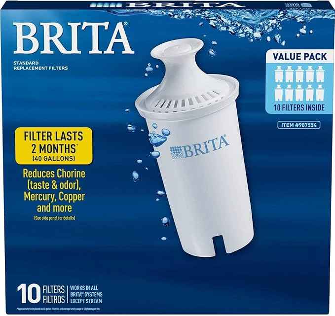 Brita 987554 Pitcher Replacement Filters, 10-Pack