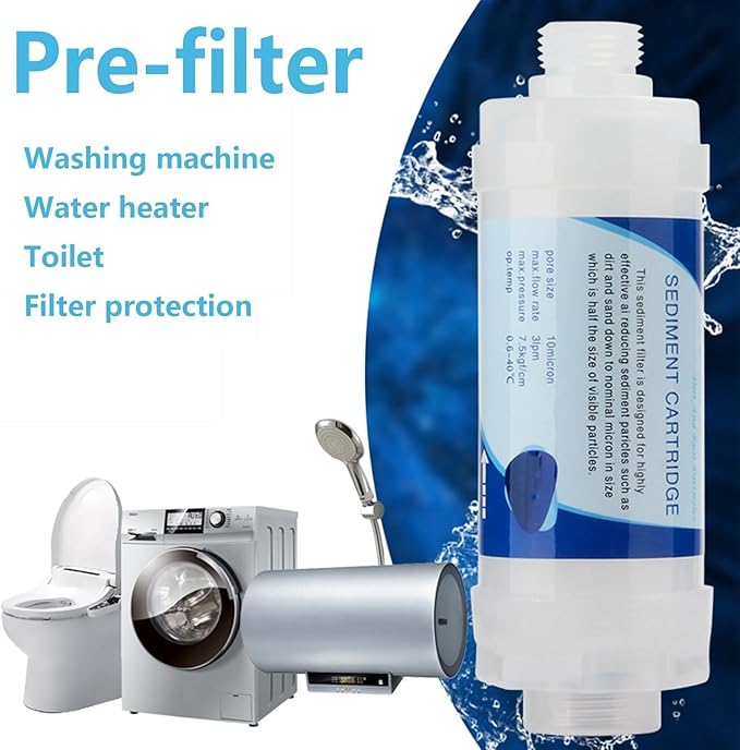 5" Sediment Pre-Filters, 4-point thread High Flow 10 Micron, for Whole House Water Filter System (pack of 10)